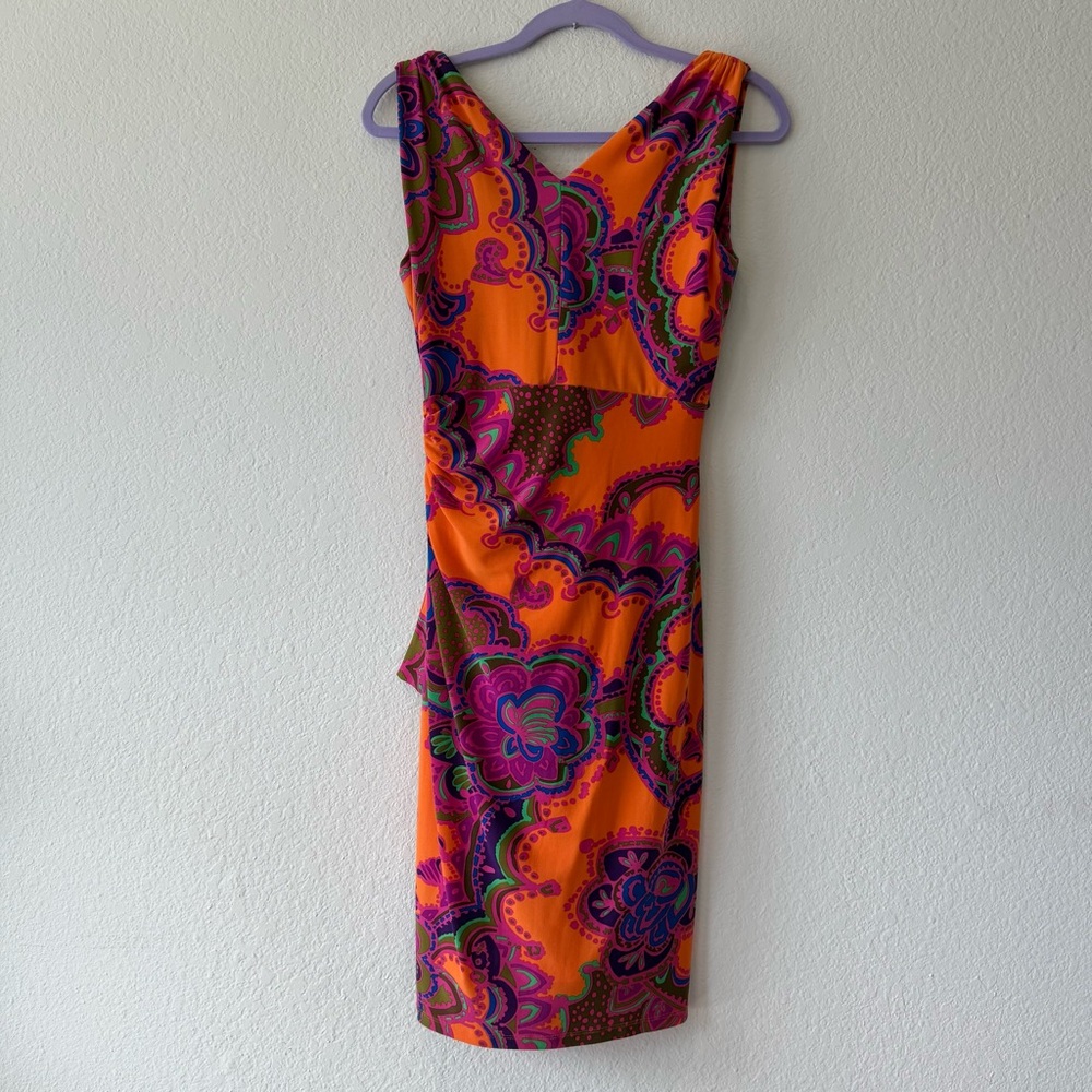 Lauren Ralph Lauren Vintage Paisley Patterned Faux Wrap Sleeveless Midi Dress - Picture 11 of 14